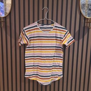 Madewell Lennie Striped Whisper Cotton Short Sleeve Crew Neck Tee Shirt